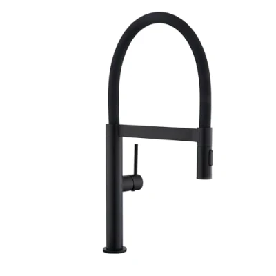 Image of Tohlar Black Kitchen Tap, taps Mixer with Pull Down Spray, Matte Sink Tap Single Handle Commercial for 1 Hole Mount