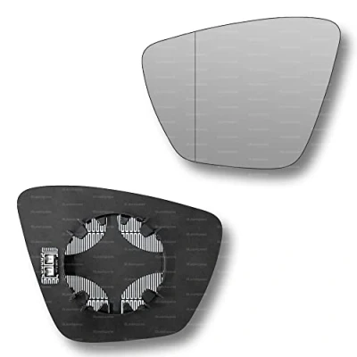 Image of Less4spares Replacement Wing Mirror Glass Left Compatible with Skoda Kodiaq 2017 2022 CLIP ON Passnager Near Side N/S Heated Blind Spot