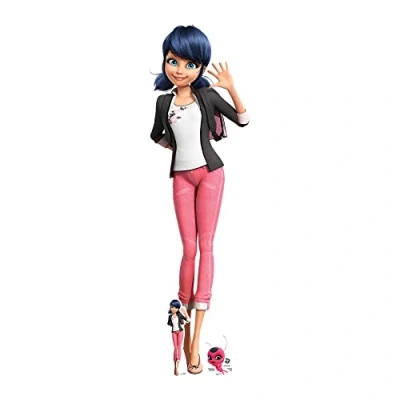 Image of Star Cutouts SC4044 Marinette Dupain Cheng Miraculous Tales of Ladybug &amp; Cat Noir Anime Lifesize Cardboard Cutout With Free Mini Kwami