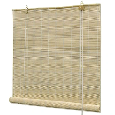 Image of vidaXL Natural Bamboo Roller Blinds Privacy Providing Window Treatment, Light Filtering Design, Neutral Tones, Easy to Clean, 100 x 160 cm