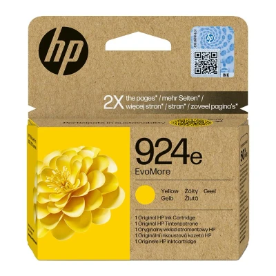 Image of HP 924E EvoMore Original Ink Cartridge High Yield Yellow 4K0U9NE