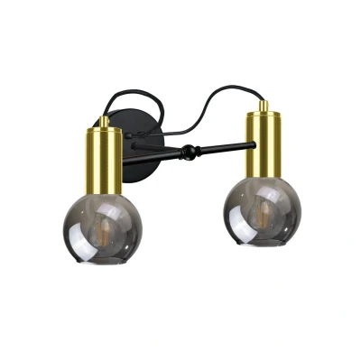 Image of Liv Wall Lamp Black, Gold, 25cm, 2x E27