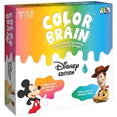 Image of Spin Master Games Disney, Color Brain Board for Families Mickey Mouse Minnie Princess Tiana Strategy Party Card Gift Toy, Adults and Kids Ages 12 up