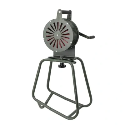 Image of NICCOO Hand Crank Alarm Air Raid Siren Manual Operated Horn Loud Fire Emergency Safety with Stand Base 125dB Green