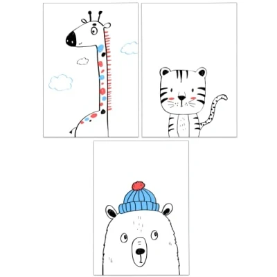 Image of 30 Blank Greeting Cards with Envelopes made from Recycled Paper (Simple Animals)