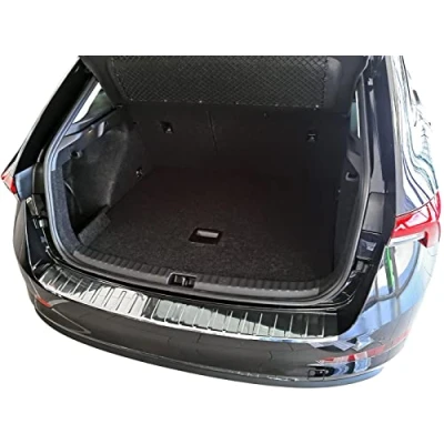 Image of Recambo Boot Sill Protector Stainless Steel Chrome Compatible with Skoda Scala from 2018 Onwards Folded Edges Premium Quality