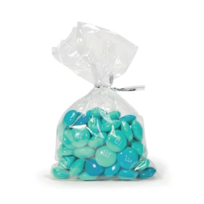 Image of Anniversary House Clear BOPP Small Cellophane Bags, 7.5 x 12.5cm, Pack of 20, Including Twist Ties, Treat Candy Sweetie Bags for gifting, M575