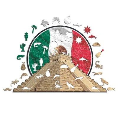 Image of Iconic Puzzles, Chichén Itzá, 100% eco sustainable wooden puzzle, size M, 250 pieces