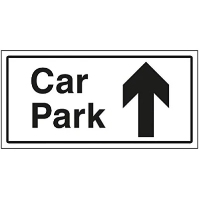 Image of V Safety Car Park Arrow Up Sign 300x150mm Self Adhesive Aluminium Effect