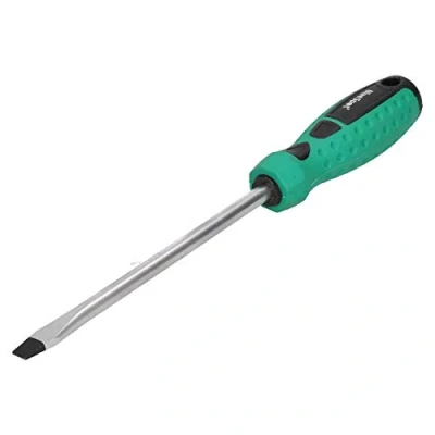 Image of 8.0mm x 150mm Slotted Flat Headed Screwdriver with Magnetic Tip Rubber Handle
