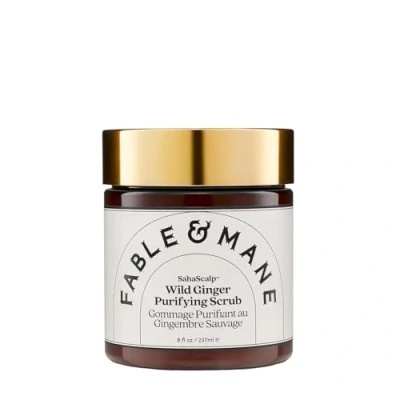 Image of Fable &amp; Mane SahaScalp Wild Ginger Purifying Scalp Scrub. Dry Treatment, Exfoliator Treatment and Detox, Itchy Genuine Cleanser. 237ml
