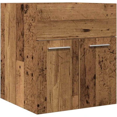 Image of vidaXL Bathroom Sink Cabinet/Bathroom Vanity Wall Mounted Old Wood 41x38.5x46cm Engineered/Brown/Modern/Storage Furniture