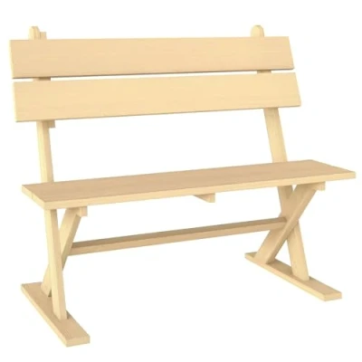 Image of Outsunny 2 Seater Wooden Garden Bench, Fir Wood Outdoor Loveseat with Slatted Seat, Sloping Back and Wide Feet for Patio, Park, Natural Finish