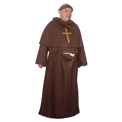 Image of The Dragons Den Medieval Friar Tuck Merry Men Monk Gothic Viking Religious Halloween Fancy Dress Costume [Standard]