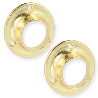 Image of 25mm Brass Wardrobe End Socket (Pack of 2)