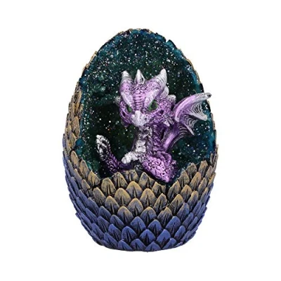 Image of Nemesis Now U5001R0 Purple Geode Home Glittering Hatchling and Egg Figurine, Polyresin, One Size