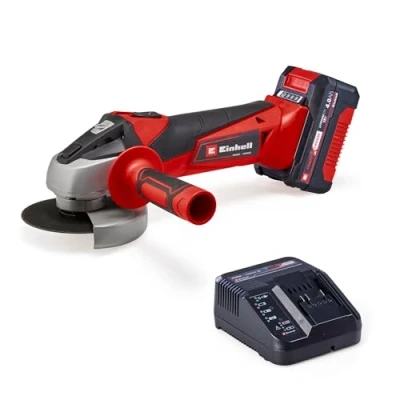 Image of Einhell Power X Change 18V Cordless Angle Grinder with Battery and Charger 115mm (4 Inch) Disc for Cutting, Grinding Polishing TC AG 18/115 Li Tool Set