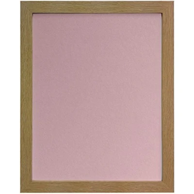 Image of FRAMES BY POST 25mm wide H7 Oak Picture Photo Frame with Pink Backing Board 16&quot;x12&quot;