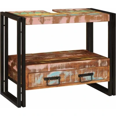 Image of Bathroom Sink Cabinet 71 x 33 58 cm Solid Reclaim wood, Iron vidaXL