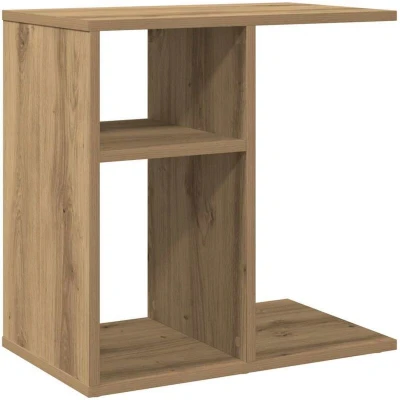 Image of vidaXL Side Table/Display Unit Artisan Oak 50x30x50 cm Living Room/Bedroom, Clip on Wall