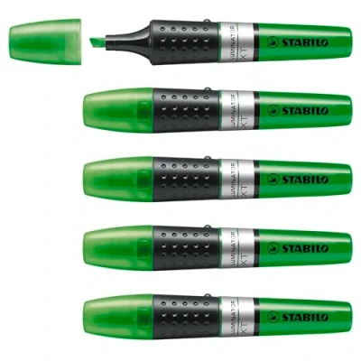 Image of Highlighter STABILO LUMINATOR Pack of 5 Green
