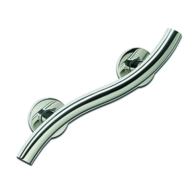 Image of NYMAS Luxury Grab Rail, Curved, Stainless Steel, Concealed Fixings, 355mm, Polished