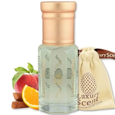 Image of ORANGE SANDALWOOD PERFUME OIL RICH FRESH FLORAL MUSKY 6ML ROLL ON UNISEX FRAGRANCE PREMIUM QUALITY ATTAR BY LUXURY SCENT