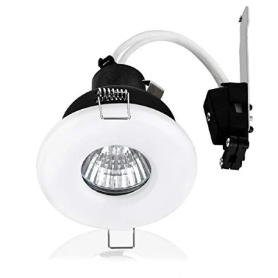 Image of MiniSun Pack of 4 Bathroom/Shower/Soffit IP65 Gloss White GU10 Ceiling Downlights