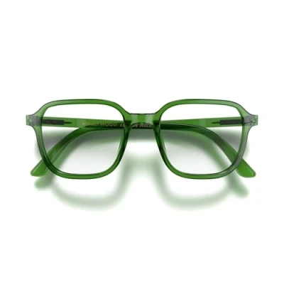 Image of LONDON MOLE Eyewear Hollywood Blue Light Blocking Glasses Square Cool Blockers Anti Eyestrain for Screens Men&#039;s Women&#039;s Unisex Spring Hinges Gloss Transparent Green