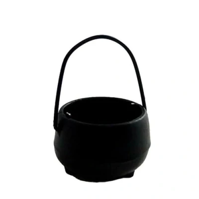 Image of Melody Jane Dolls House Miniature Kitchen Accessory 1:12 Scale Saucepen Black Cauldron Pot
