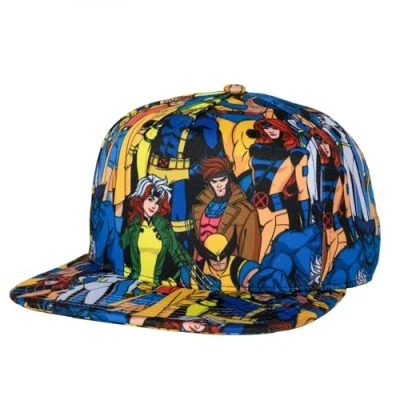 Image of Bioworld X Men Mutants Collage Flat Brim Snapback Hat Multicolor, One size