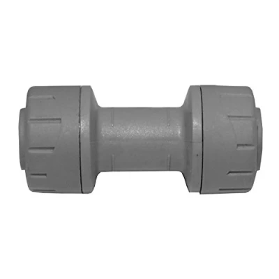 Image of Polyplumb PB015 Straight Coupler, Grey, 15 mm, Set of 10 Pieces