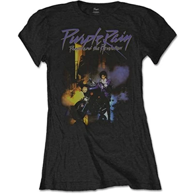 Image of Official Prince Purple Rain Ladies Black T Shirt (Small)