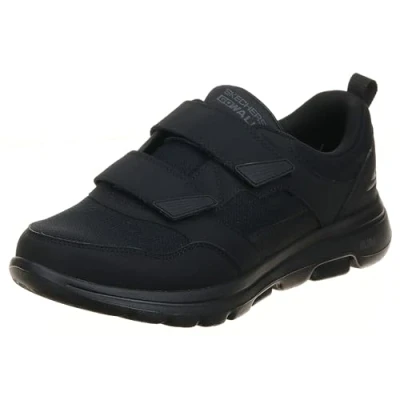 Image of Skechers Men&#039;s Gowalk Arch Fit Athletic Hook and Loop Walking Shoes with Air Cooled Foam Sneakers, Black, 11 D (M)