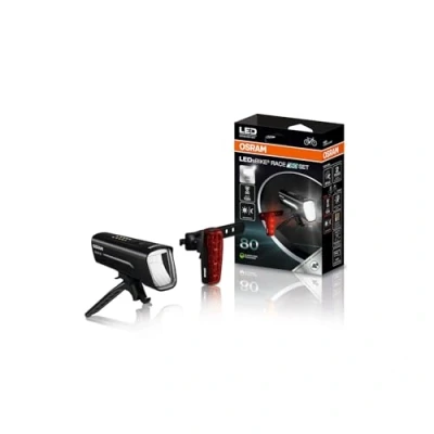 Image of OSRAM LEDsBIKE RACE 80 set, rechargeable bike light StVZO approved front and rear LED multiple lighting modes, three brightness levels, lux
