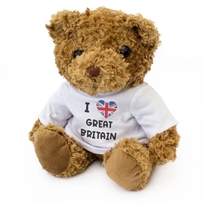 Image of I LOVE GREAT BRITAIN FLAG Teddy Bear Cute Soft Cuddly Adorable Gift Present