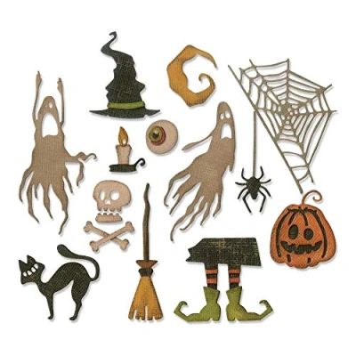 Image of Sizzix Thinlits Die Set 664209, Frightful Things by Tim Holtz, 17 Pack, Multi Colour, One Size