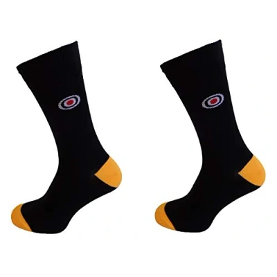 Image of mazeys Mens 2 Pair Pack of Retro Mod Target Socks (7 11, Black)