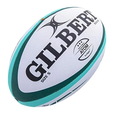 Image of Gilbert Atom Rugby Ball [Each] GREEN SIZE 5 Conforms to World specifications