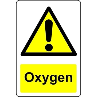 Image of Oxygen Safety Sign Self Adhesive Sticker (200mm x 150mm)