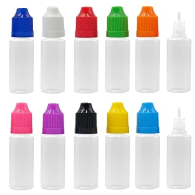 Image of XIAONAN 5 Pack x 20ml LDPE Plastic Liquid Water Squeezable Eye Dropper Empty Bottles (Bottles + Mixed Colour Caps Tips)