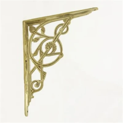 Image of Castelion® Large Brass Trellis Shelf Bracket High Quality Home Accessories Hardware Ornate Decor Shelving brackets and supports 243mm x 190mm