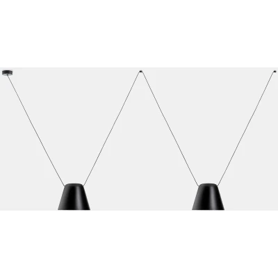 Image of Attic Decorative Hanging Ceiling Pendant Matt Black 2x E27 / 175cm x 400cm