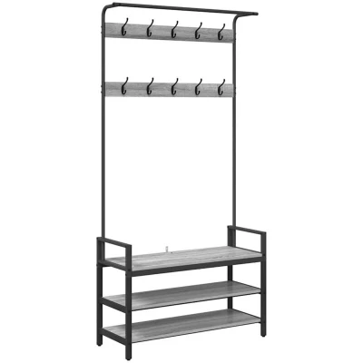 Image of vidaXL Coat Rack Grey sonoma 95 x 34 184 cm Engineered wood