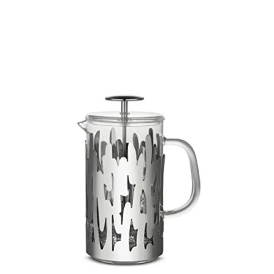 Image of Alessi Barkoffee BM12/8 Design French Press Coffee Maker in 18/10 Stainless Steel, Polished, Acciaio