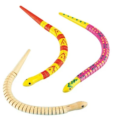 Image of Baker Ross Wooden Sneaky Snakes (Pack of 3), Perfect for Children to Decorate and Personalise, Ideal Home Crafting, Craft Group Activities, School More