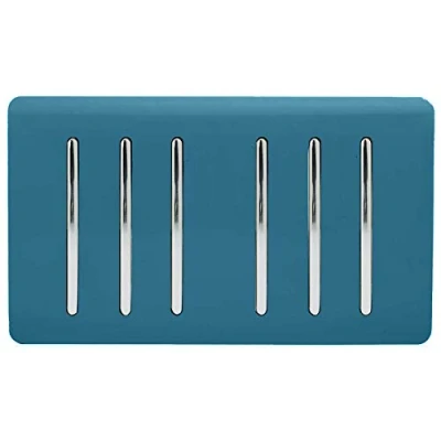 Image of Trendi 6 Gang 2 Way Artistic Modern Glossy 10 Amp Rocker Tactile Light Switch