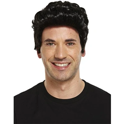 Image of Mens 1950&#039;s Teddy Boy Wig Black for Fancy Dress Up Outfit Accessories