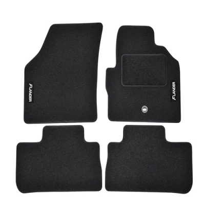 Image of Logo Tailored Black floor Car Mats for Freelander mk2 2006 2014 4pcs