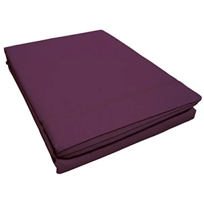 Image of Douceur d&#039;Interieur Flat Sheet 180/290 UNI Myrtille +Bourdon Stitch 57 Yarns